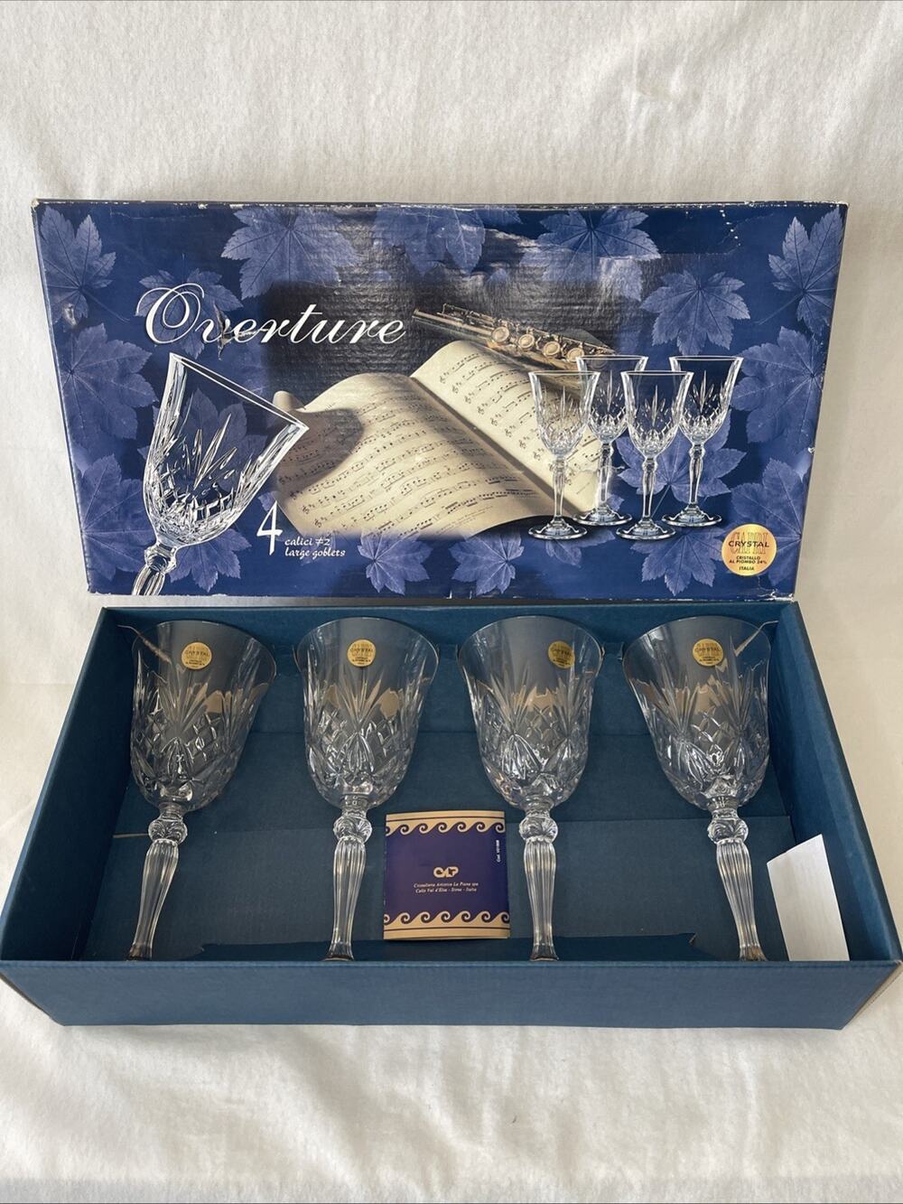 Capri Overture Crystal #3 Italian Wine Glasses Set Of Four 7 oz